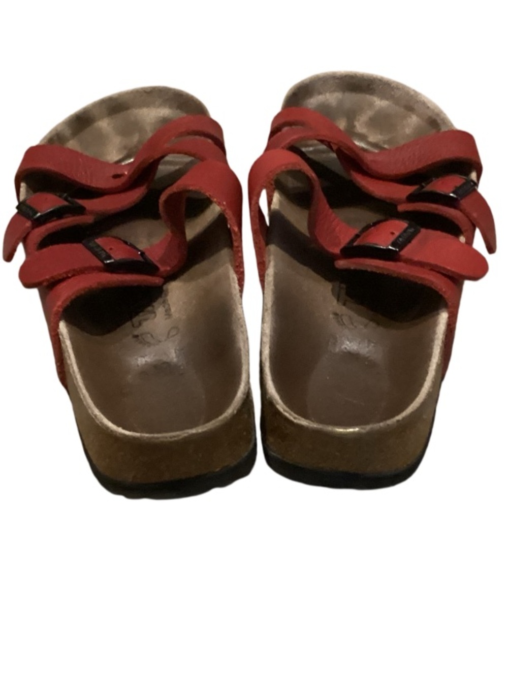 Birkenstock Tatami Red Leather Strappy Buckle Sandals 9 - Picture 4 of 9